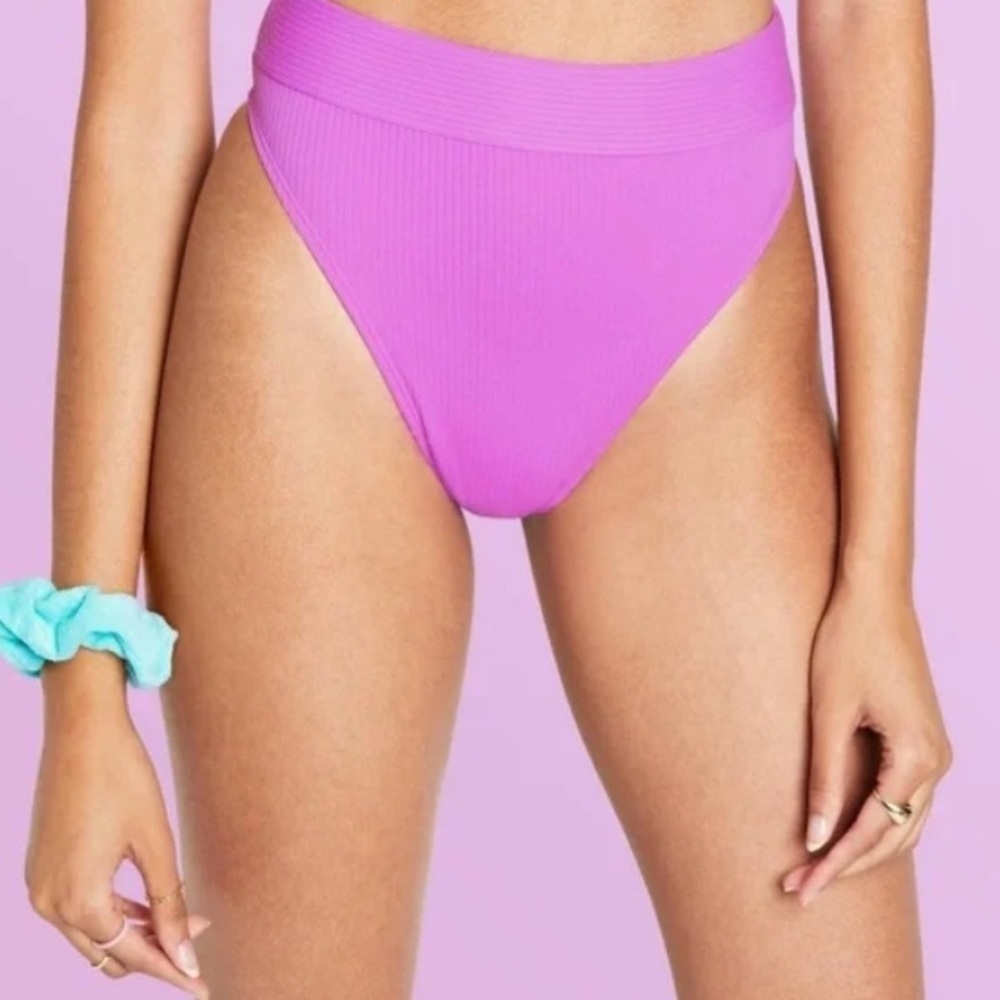 Set Stoney Clover Lane X Target Bright Purple Ribbed Bikini Bottom Ss. — image 8 of 8